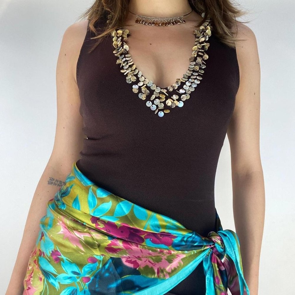 Brown Mermaid Core Cinched Tank